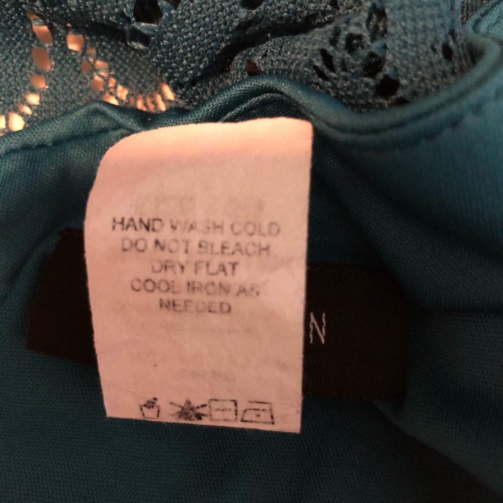 B Darlin Teal Lace Sleeveless Dress, Size 5/6 - Picture 9 of 9